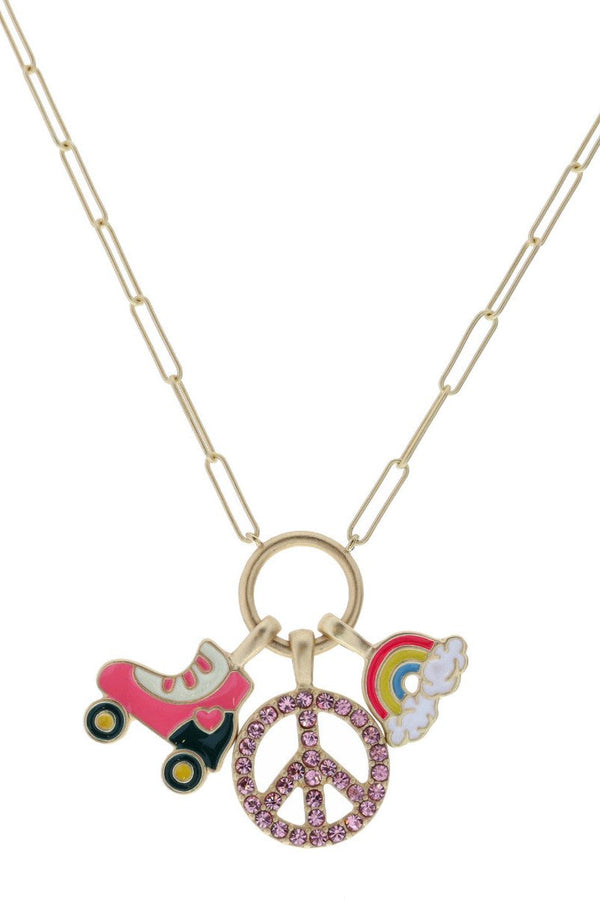 Charm Necklace - Skate/Peace/Rainbow