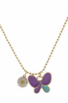 Flower & Butterfly Charm Necklace