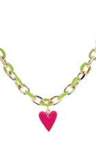 Enamel Chain Heart Necklace