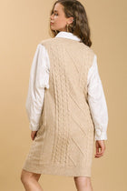 Sweater Vest Dress - Latte