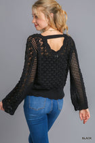 Dressy Sweater with Back Strap - Black