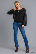 Dressy Sweater with Back Strap - Black