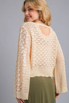 Dressy Sweater with Back Strap - Cream