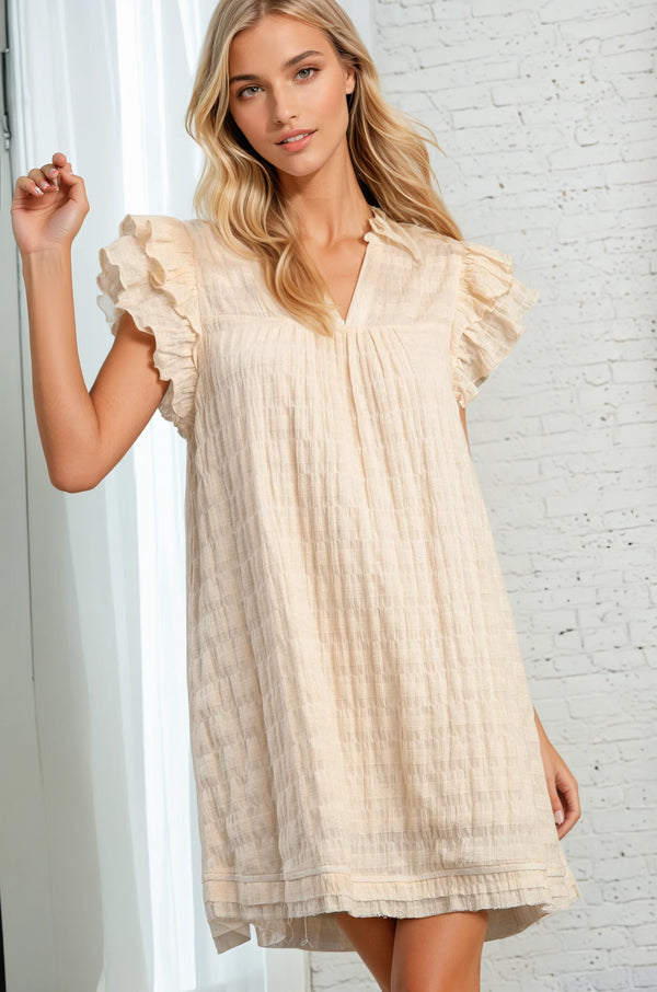 Textured Ruffle Dress