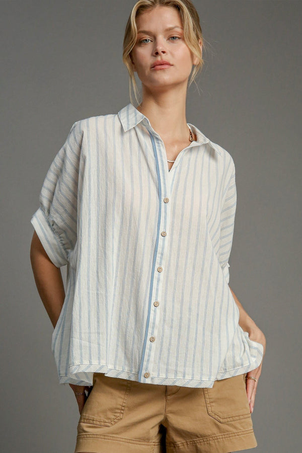 Stripe Button Down Top