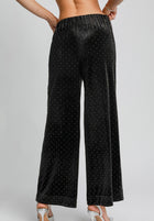 Beaded Velvet Pants - Black