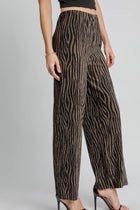 Zebra Print Pleated Pants