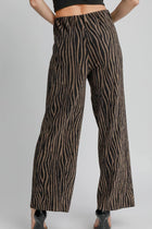 Zebra Print Pleated Pants