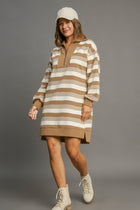 Stripe Half Zip Dress