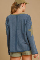 Mineral Washed Star Detail Top