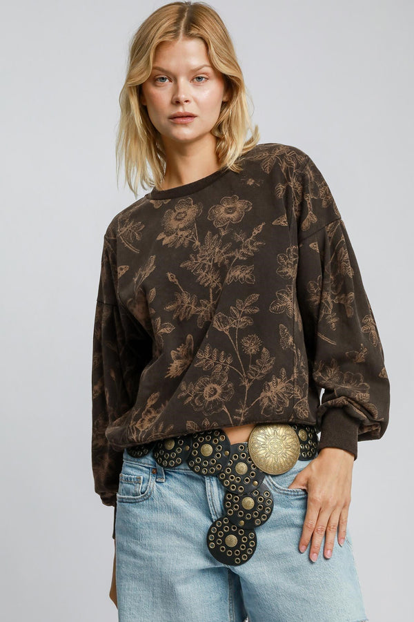 French Terry Floral Top