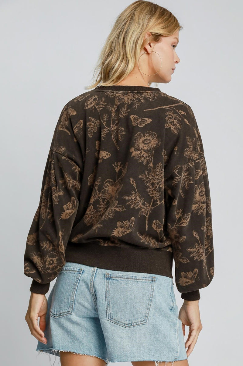 French Terry Floral Top