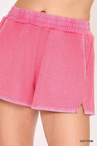 Waffle Knit Mineral Wash Shorts