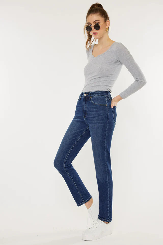 Courtney Slim Straight Jeans-Dark