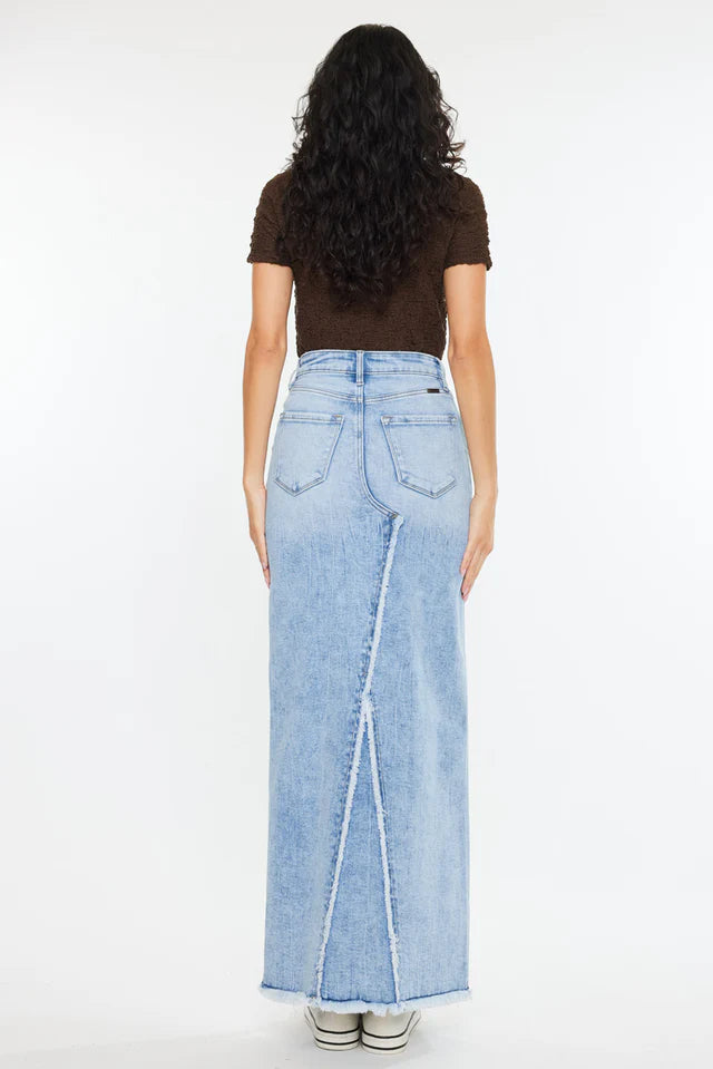 Stella High Rise Denim Maxi Skirt