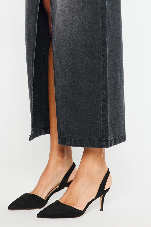 Reese 90's Denim Maxi Skirt - Washed Black