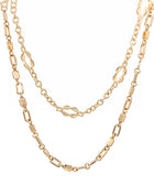 Square & Clip Chain Linked Dual Necklace