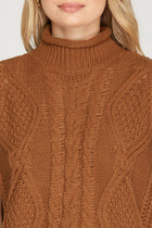 Cable Sweater Vest Top - Caramel