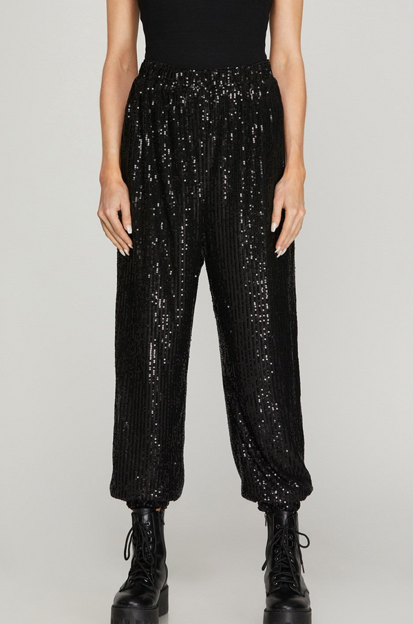 Sequin Jogger - Black