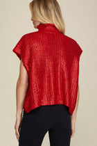 Foil Sweater Vest Top - Red