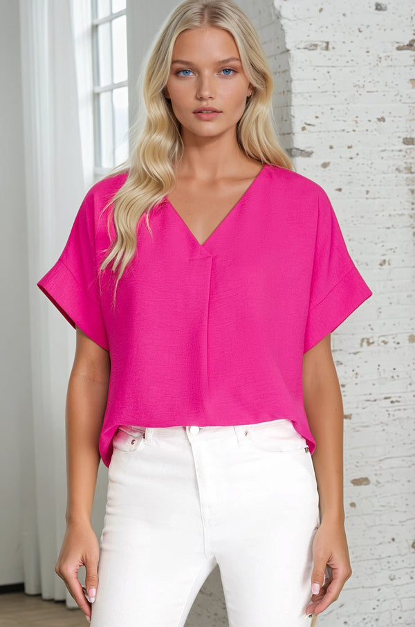 Solid Airflow Top - Hot Pink