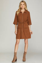 Corduroy Zip Dress