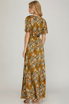 Surplice Print Maxi Dress