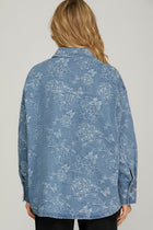 Oversized Floral Denim Shacket