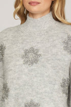 Mock Neck Snowflake Sweater