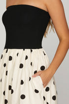 Polka Dot Strapless Dress