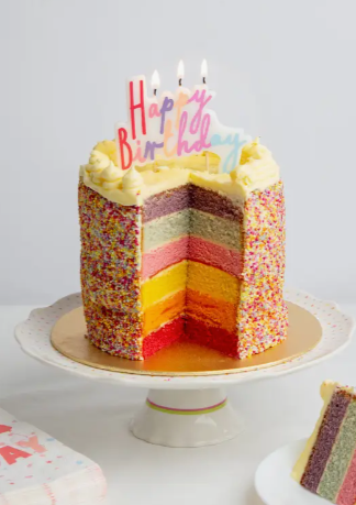 Pastel Happy Birthday Cake Topper