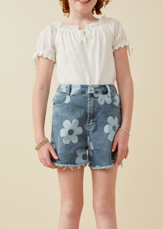 Girl's Lindsey Floral Denim Shorts
