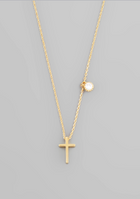 Cross & Crystal Charm Necklace