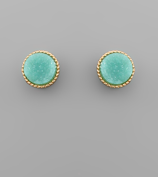 Druzy Disk Earrings - 4 Colors