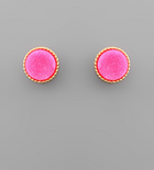 Druzy Disk Earrings - 4 Colors