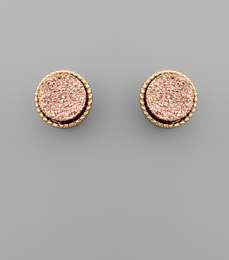 Druzy Disk Earrings - 4 Colors