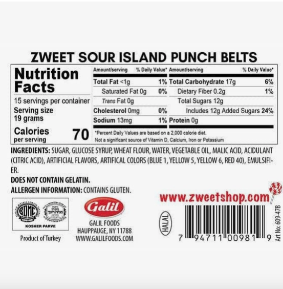 Sour Island Punch Lemonade Belts
