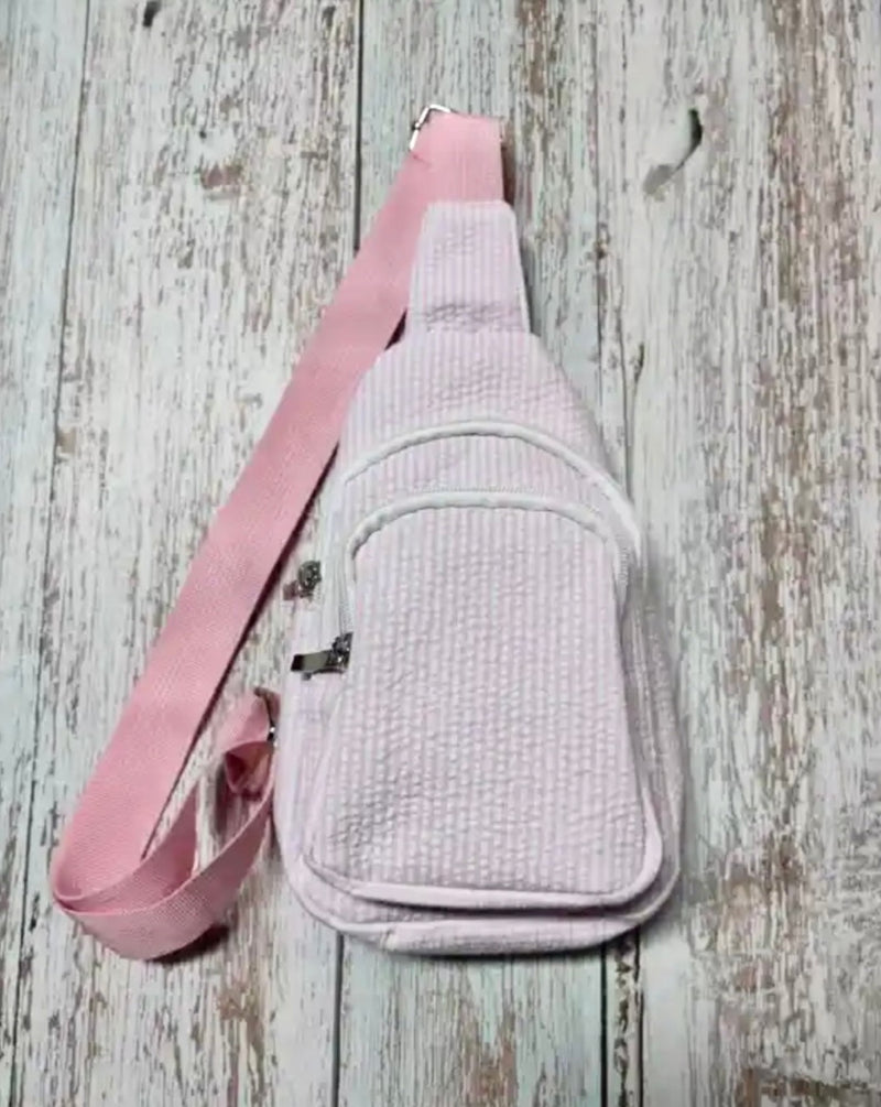 Seersucker Sling Bag - 4 Colors