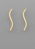Wavy Tube Earrings - Gold