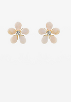 Pave Shell Flower Earrings