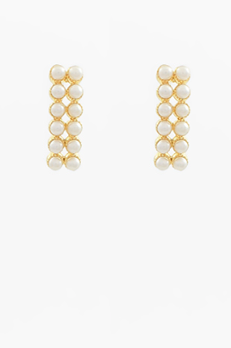 Pearl Beaded Bar Earrings