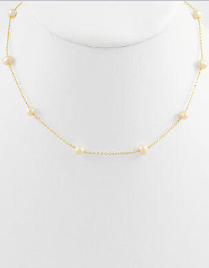 Pearl Station Chain Necklace - 2 Colors