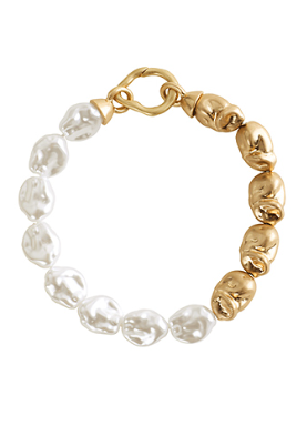 Pearl & Metal Beaded Bracelet