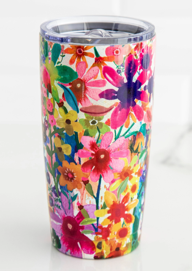 Stainless Steel Tumbler - Water Color Floral