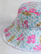 Canvas Bucket Hat - Blue Pink Daisies