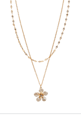 Pearl Flower Layered Necklace
