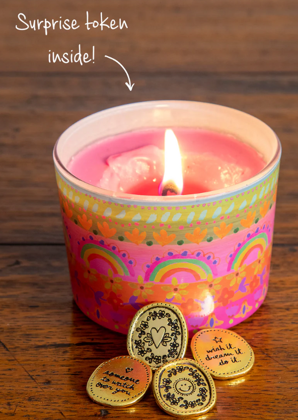 Surprise Candle - Rainbow Borders