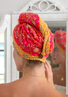 Hair Towel Wrap - Cranberry Wildflowers