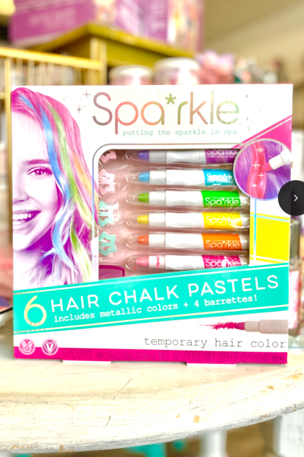 Hair Chalk Pastels and Barrettes Set