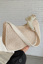 Small Woven Pearl Strap Shoulder Bag